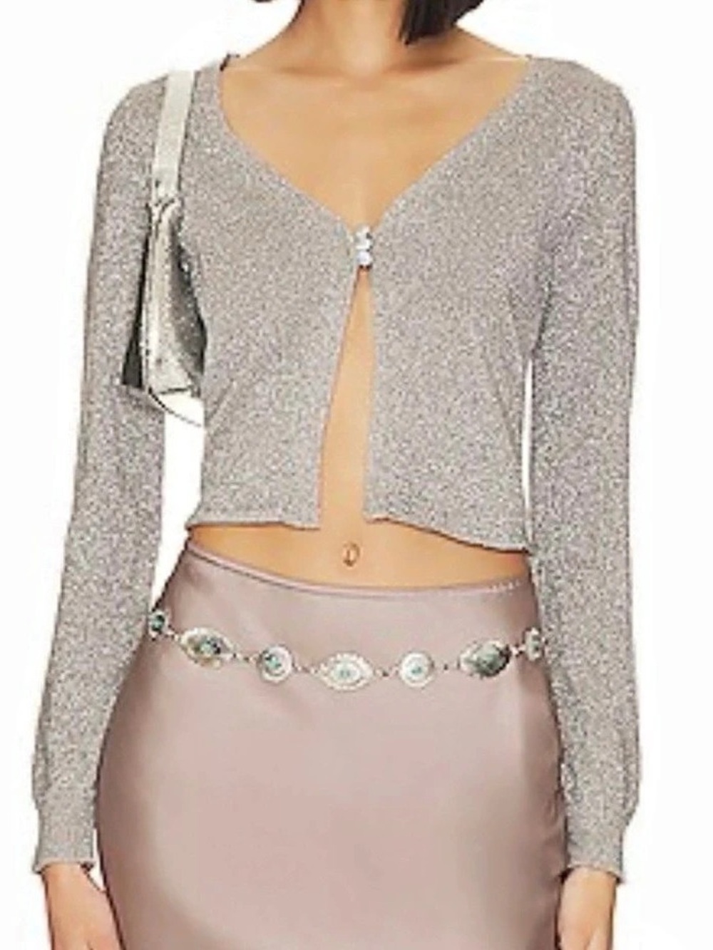 Free People Emmaline Cardi Top in Silver Springs Sz S